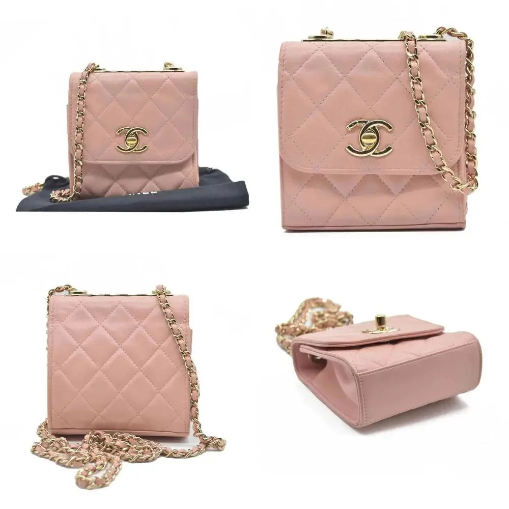 Chanel Lambskin Quilted Mini Trendy CC Clutch With Chain